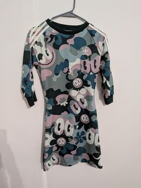 Adidas X Hattie Stewart Smiley Face Camo Doodle Dress
